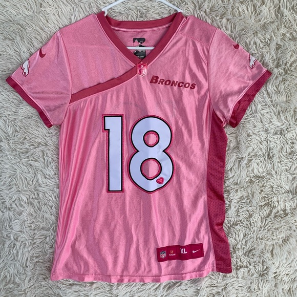 pink manning broncos jersey